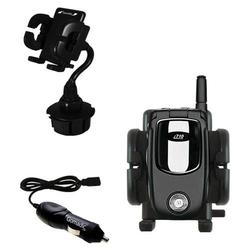 Gomadic Motorola i710 Auto Cup Holder with Car Charger - Uses TipExchange