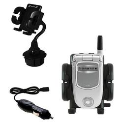 Gomadic Motorola i730 Auto Cup Holder with Car Charger - Uses TipExchange
