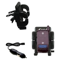Gomadic Motorola i835w Auto Vent Holder with Car Charger - Uses TipExchange