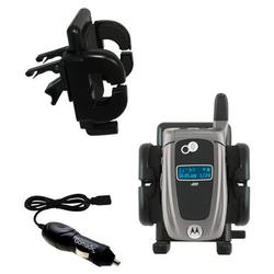 Gomadic Motorola i855 Auto Vent Holder with Car Charger - Uses TipExchange