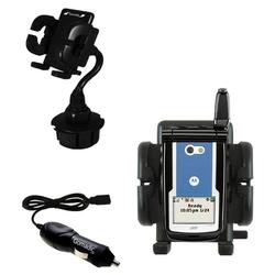 Gomadic Motorola i860 Auto Cup Holder with Car Charger - Uses TipExchange
