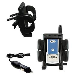 Gomadic Motorola i860 Auto Vent Holder with Car Charger - Uses TipExchange
