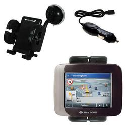 Gomadic Navigon 5100 Auto Windshield Holder with Car Charger - Uses TipExchange