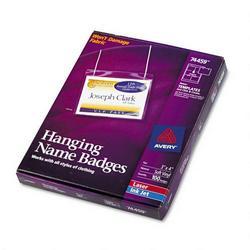 Avery-Dennison Neck Hanging Flexible Laser/InkJet Badges, 100 Holders & 100 White Inserts/Box