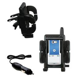 Gomadic Nextel i860 Auto Vent Holder with Car Charger - Uses TipExchange