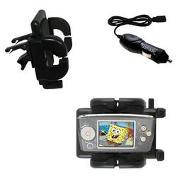 Gomadic Nickelodean Spongebob Squarepants Multimedia Player Auto Vent Holder with Car Charger - Uses Gomadic