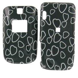 Wireless Emporium, Inc. Nokia 6085/6086 Black & White Hearts Snap-On Protector Case Faceplate