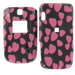 Wireless Emporium, Inc. Nokia 6085/6086 Black w/Pink Hearts Snap-On Protector Case Faceplate
