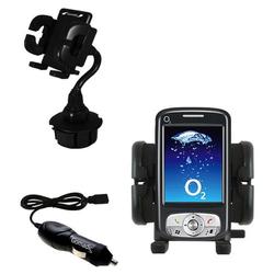 Gomadic O2 XDA Atom Auto Cup Holder with Car Charger - Uses TipExchange
