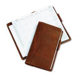 Daytimer/Acco Brands Inc. Organizer Starter Set, Aviator Cowhide Leather Wallet, 3 1/2x6 1/2, Dark Tan