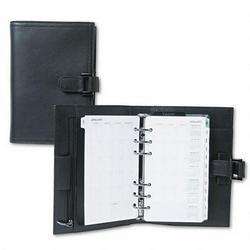 Daytimer/Acco Brands Inc. Organizer Starter Set Verona Leather Binder, 3 3/4x6 3/4, Black