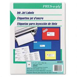 Avery-Dennison PRES A Ply Address InkJet Labels, 20 Up, 4 x1 , White, 2000/box