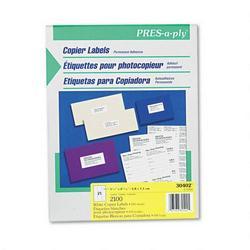 Avery-Dennison PRES A Ply Copier Label, 1 1/2 X 2 3/4 Inch, White, 2100 per box