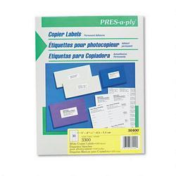 Avery-Dennison PRES A Ply Copier Label, 1 X 2 3/4 Inch, White, 3300 per box