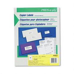 Avery-Dennison PRES A Ply Copier Label, 2 X 4 1/4 Inch, White, 1000 per box
