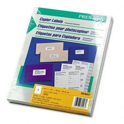 Avery-Dennison PRES A Ply Copier Label, 8 1/2 X 11 Inch, White, 100 per box