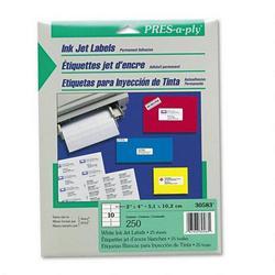 Avery-Dennison PRES A Ply InkJet Address Labels, 2 X 4 Inch,White, 250 per pkg