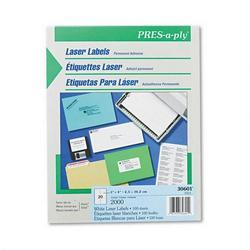 Avery-Dennison PRES A Ply Laser Address Labels, 1 X 4 Inch, White, 2000 per box