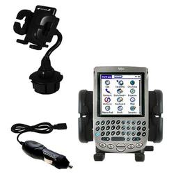 Gomadic PalmOne Treo 90 Auto Cup Holder with Car Charger - Uses TipExchange