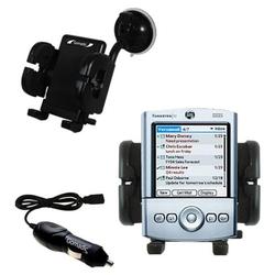 Gomadic PalmOne Tungsten T2 Auto Windshield Holder with Car Charger - Uses TipExchange
