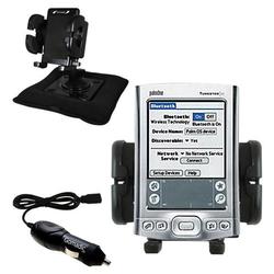 Gomadic PalmOne Tungsten T5 Auto Bean Bag Dash Holder with Car Charger - Uses TipExchange