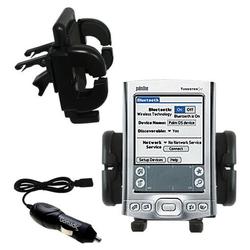 Gomadic PalmOne Tungsten T5 Auto Vent Holder with Car Charger - Uses TipExchange