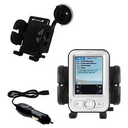 Gomadic PalmOne z22 Auto Windshield Holder with Car Charger - Uses TipExchange