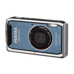 Pentax W60 10 Megapixel Digital Camera w/5x Optical Zoom, 2.5 LCD, Wide Angle Lens, Waterproof up to 4m, & HD Movie - Ocean Blue