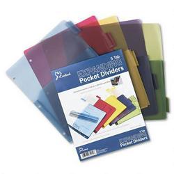 Cardinal Brands Inc. Poly Expanding Pocket Index Dividers, Multicolor, 5 Tab Set