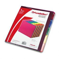 Esselte Pendaflex Corp. Poly File Guides, A Z, 1/5 Cut Top Tabs, Letter, Assorted Colors, 25/Set