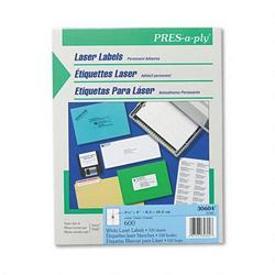 Avery-Dennison Press A Ply laser labels, 3 x 4, white, 600/box