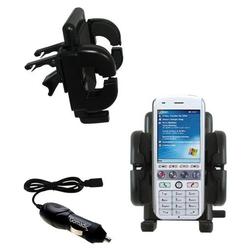 Gomadic Qtek 8100 Auto Vent Holder with Car Charger - Uses TipExchange