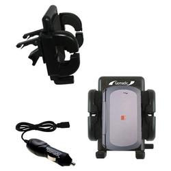 Gomadic Qtek 9000 Auto Vent Holder with Car Charger - Uses TipExchange