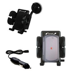 Gomadic Qtek 9000 Auto Windshield Holder with Car Charger - Uses TipExchange