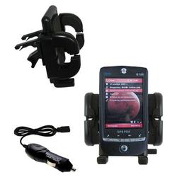 Gomadic Qtek G100 Auto Vent Holder with Car Charger - Uses TipExchange