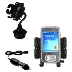 Gomadic Qtek S110 Auto Cup Holder with Car Charger - Uses TipExchange