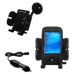 Gomadic Qtek S200 Auto Windshield Holder with Car Charger - Uses TipExchange
