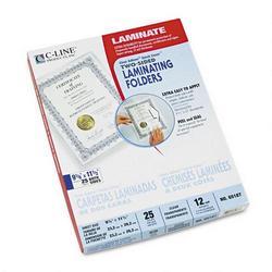 C-Line Products, Inc. Quick Cover™ Laminating Folders, 2 Sided, 12 Mil., 9 1/8x11 1/2, Clear, 25/Bx