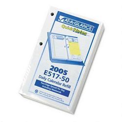 At-A-Glance QuickNotes® Two Color Daily Desk Calendar Refill, 3 1/2 x 6, Yellow/Blue