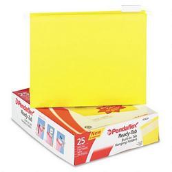 Esselte Pendaflex Corp. Ready Tab™ Colored Reinforced Hanging Letter Folders, 1/5 Cut, Yellow, 25/Box