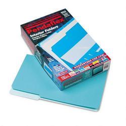 Esselte Pendaflex Corp. Recycled Interior File Folders, Aqua, 1/3 Cut, Legal, 100/Box