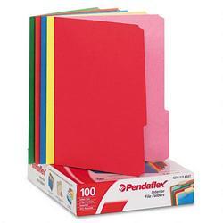 Esselte Pendaflex Corp. Recycled Interior File Folders, Assorted Bright Colors, 1/3 Cut, Letter, 100/Box