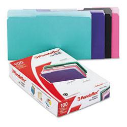 Esselte Pendaflex Corp. Recycled Interior File Folders, Assorted Pastel Colors, 1/3 Cut, Legal, 100/Box