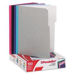 Esselte Pendaflex Corp. Recycled Interior File Folders, Assorted Pastel Colors, 1/3 Cut, Letter, 100/Box