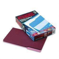 Esselte Pendaflex Corp. Recycled Interior File Folders, Burgundy, 1/3 Cut, Legal, 100/Box