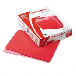 Esselte Pendaflex Corp. Recycled Interior File Folders, Red, 1/3 Cut, Letter, 100/Box