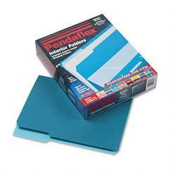 Esselte Pendaflex Corp. Recycled Interior File Folders, Teal, 1/3 Cut, Letter, 100/Box