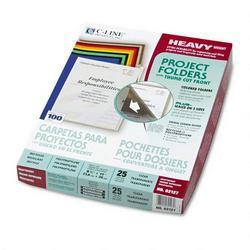 C-Line Products, Inc. Recycled Polypropylene Project Folders, Letter Size, Clear, 25/Box