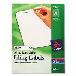 Avery-Dennison Removable Ink Jet/Laser File Folder Labels, 750/Pack, White