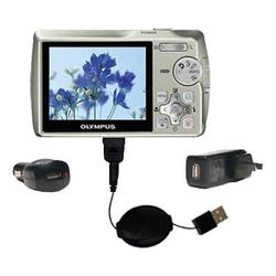Gomadic Retractable USB Hot Sync Compact Kit with Car & Wall Charger for the Samsung U710 - Brand w/